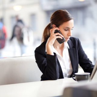 Woman talking on phone