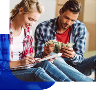 couple counting money