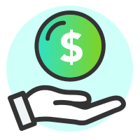 Holding money icon