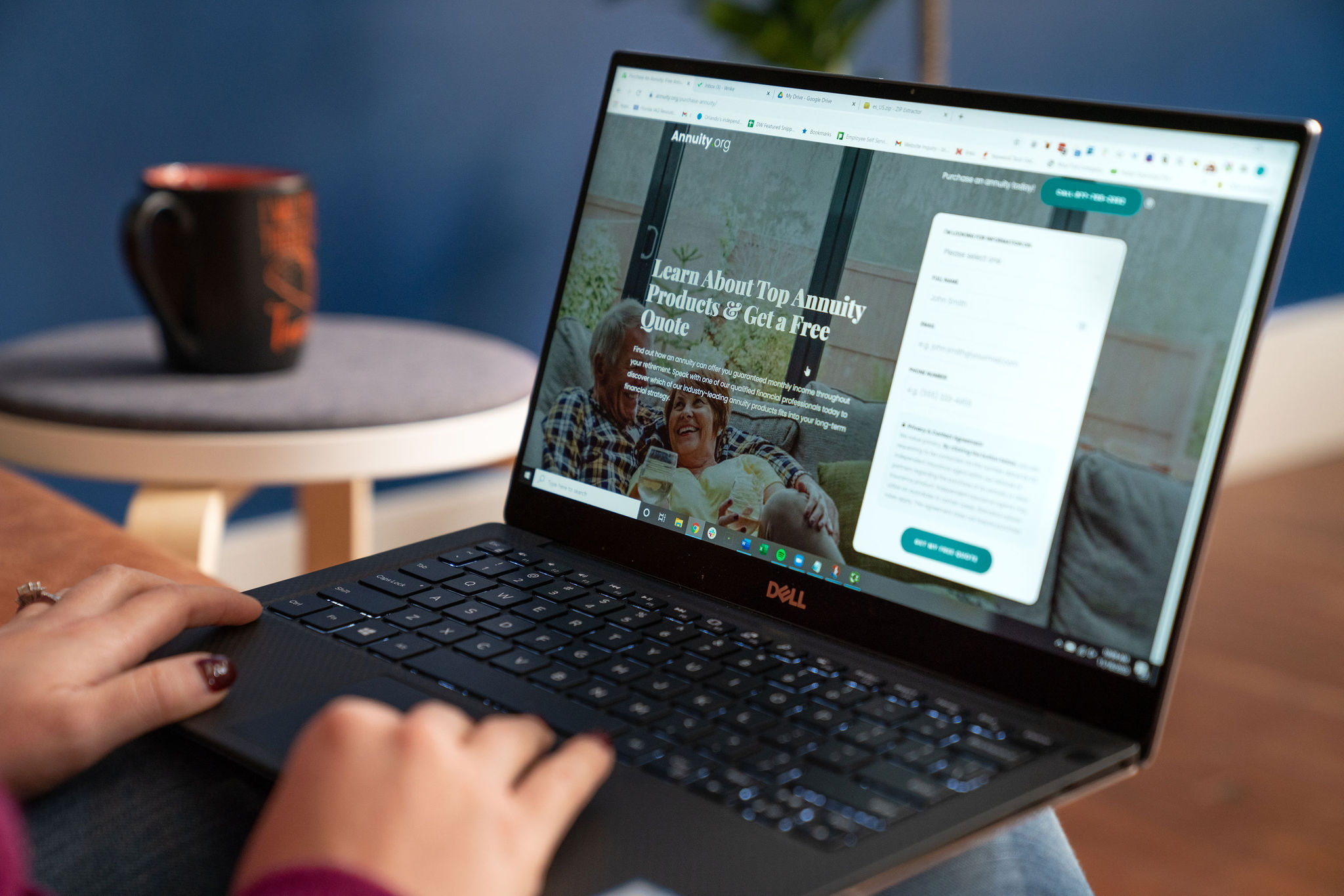 Laptop with Annuity.org form