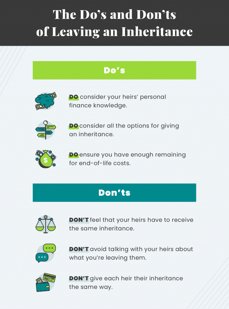 dos and don't of leaving an inheritance infographic