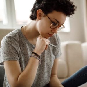 Young woman working