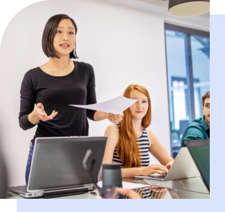 Woman making a pitch for a business proposal