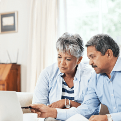 Couple planning retirement together