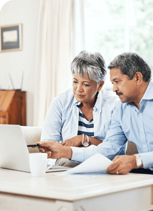 Couple planning retirement together