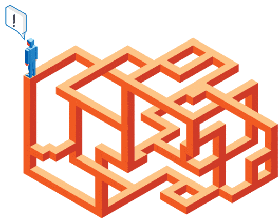 illustration of an abstract isometric maze