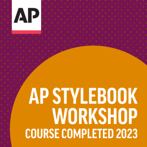 Logo for 2023 AP Stylebook Workshop Course Completion