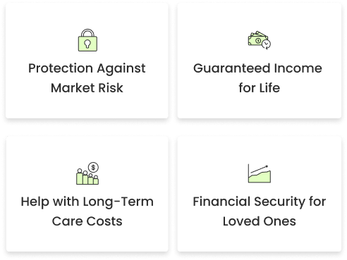 Icons describing reasons to buy an annuity