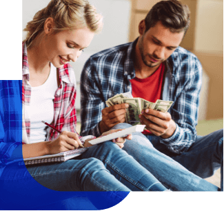 couple counting money