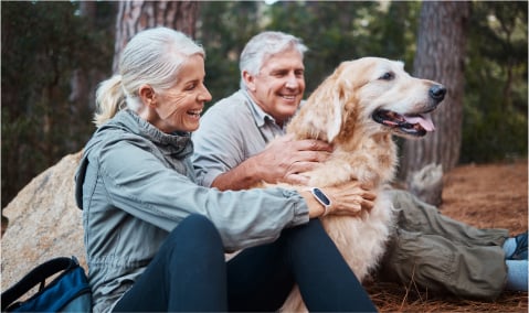 A couple and a dog