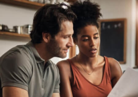 a couple going over finances