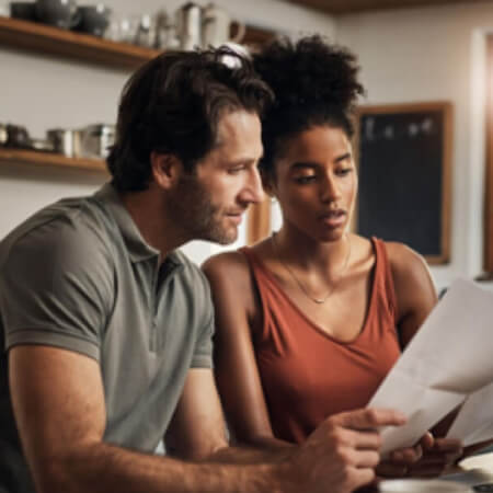 a couple going over finances