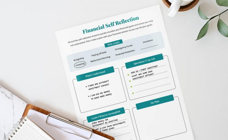 Financial Self Reflection Printable Mockup