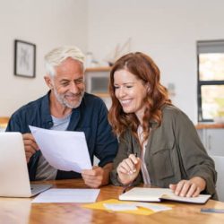 man and woman having a meeting