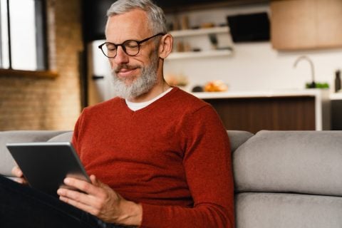 close up of a man reviewing documents