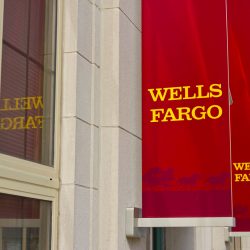 Wells Fargo sign on side of building