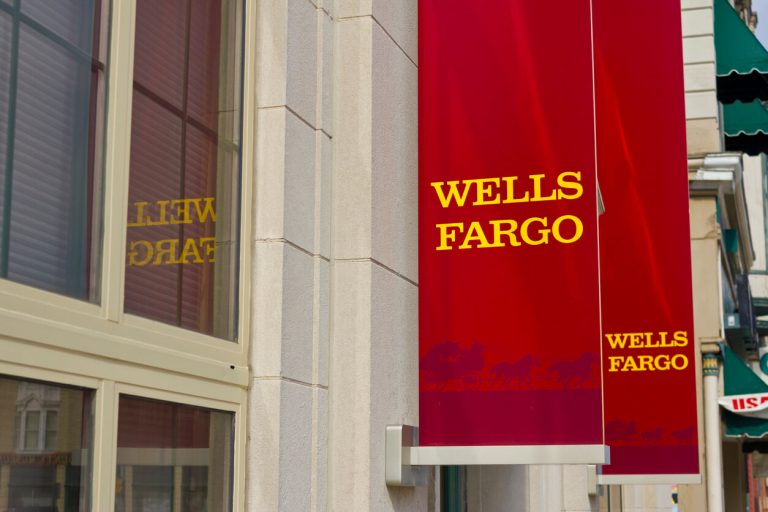 Wells Fargo sign on side of building