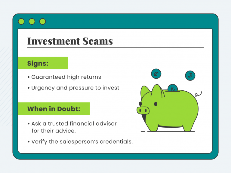 Graphic explaining investment scams