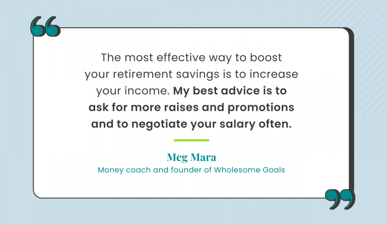 Retirement quote by Meg Mara, founder of Wholesome Goals