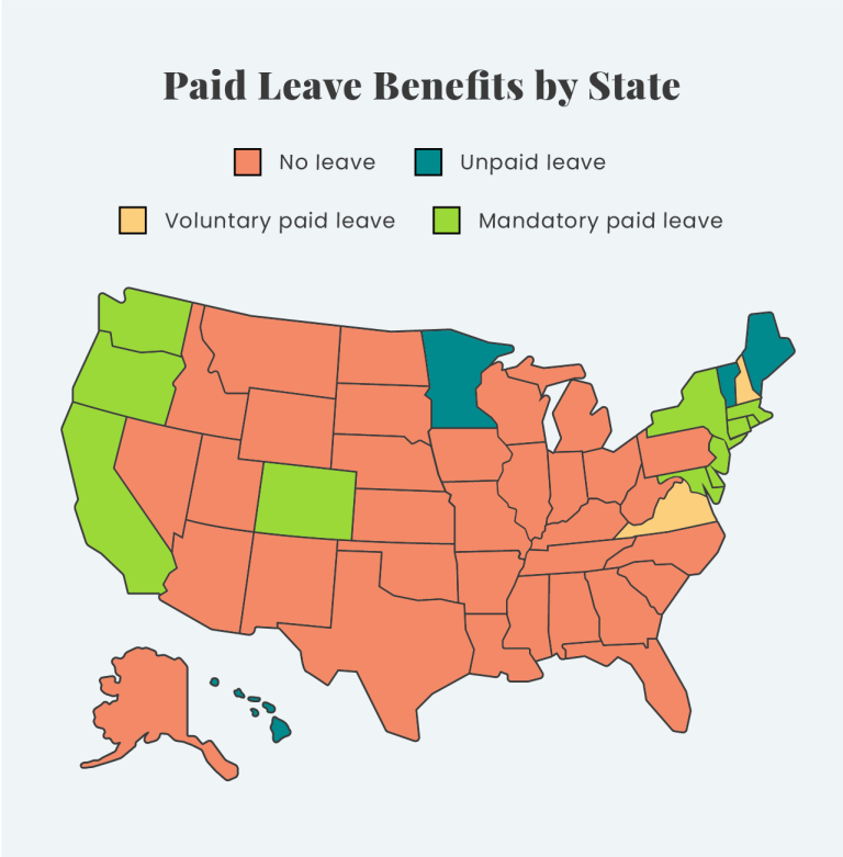 Paid Leave by State map