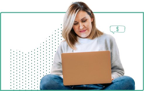 Woman looking at laptop