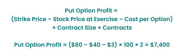 Put Option Profit Formula