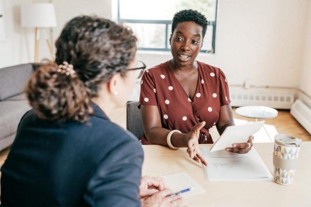 Financial advisor meeting with a client
