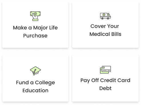 Icons describing reasons to sell payments
