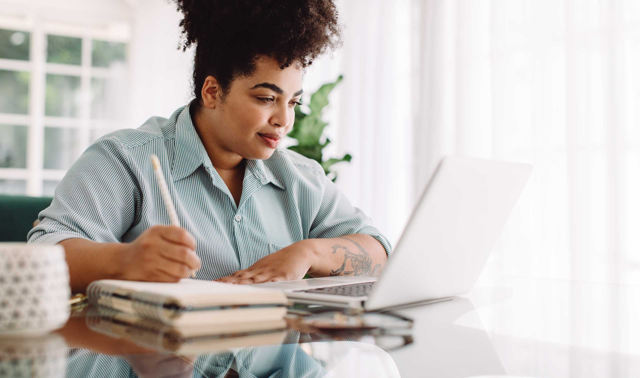 Woman learning about finances