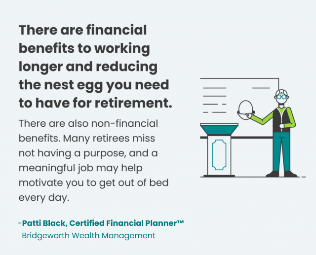 working beyond retirement age infographic