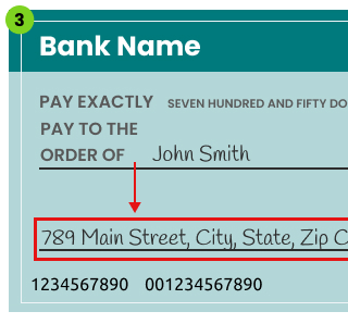 Writing Money Order Step 3